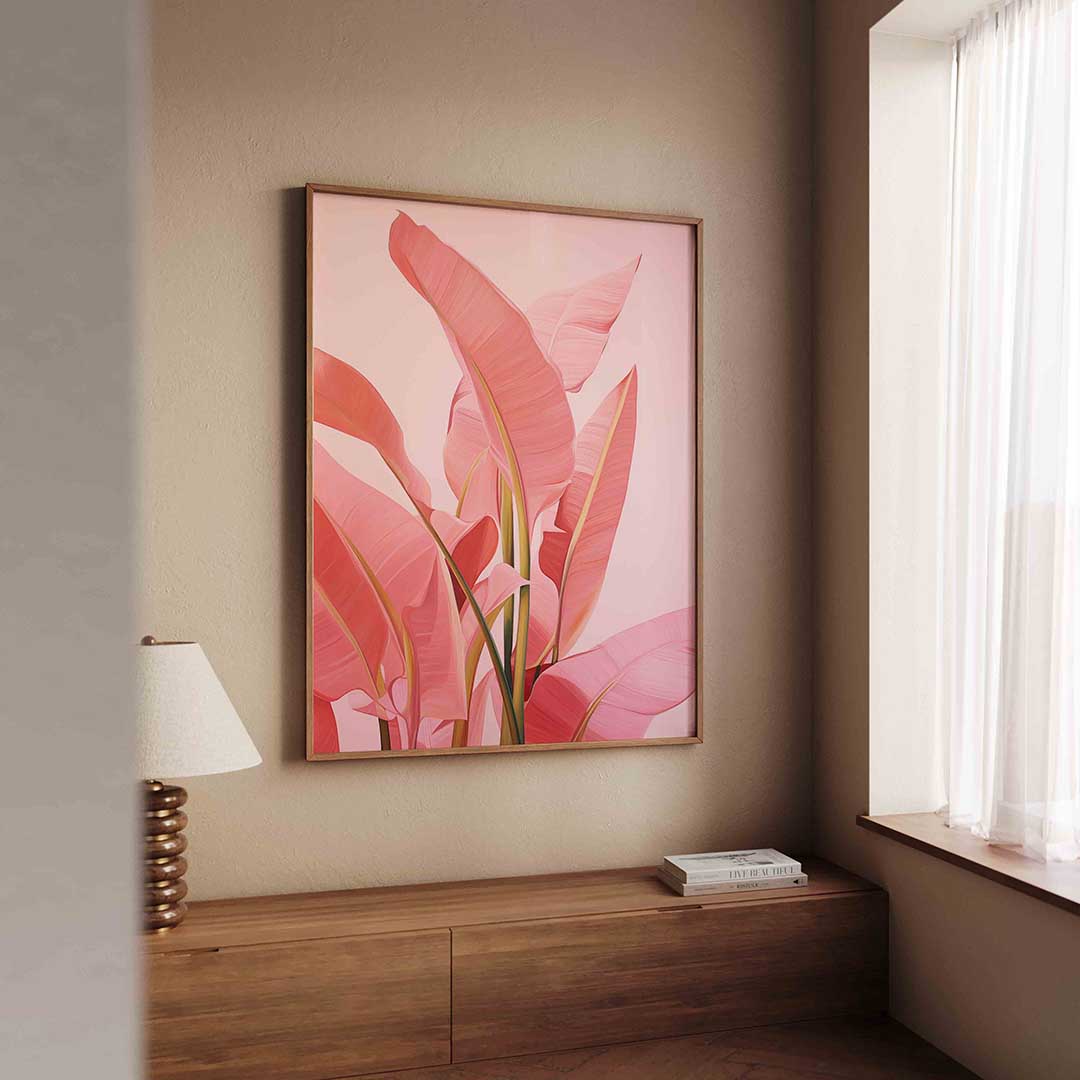 Roze bladeren Poster