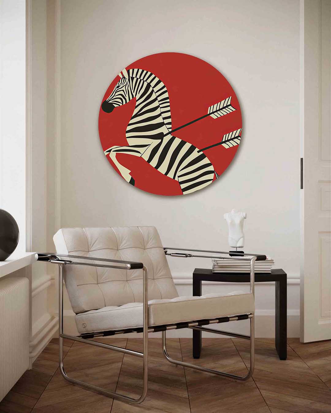 Zebra met pijlen Muurcirkel