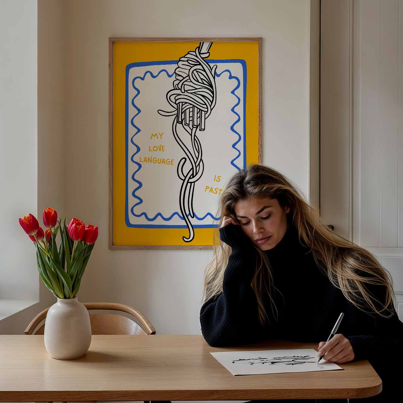 Pasta Liefdestaal Poster-WallArtistic