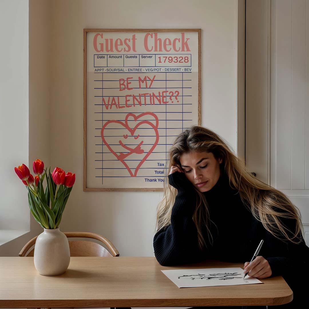 Valentijnsdag Poster "Be My Valentine"-WallArtistic