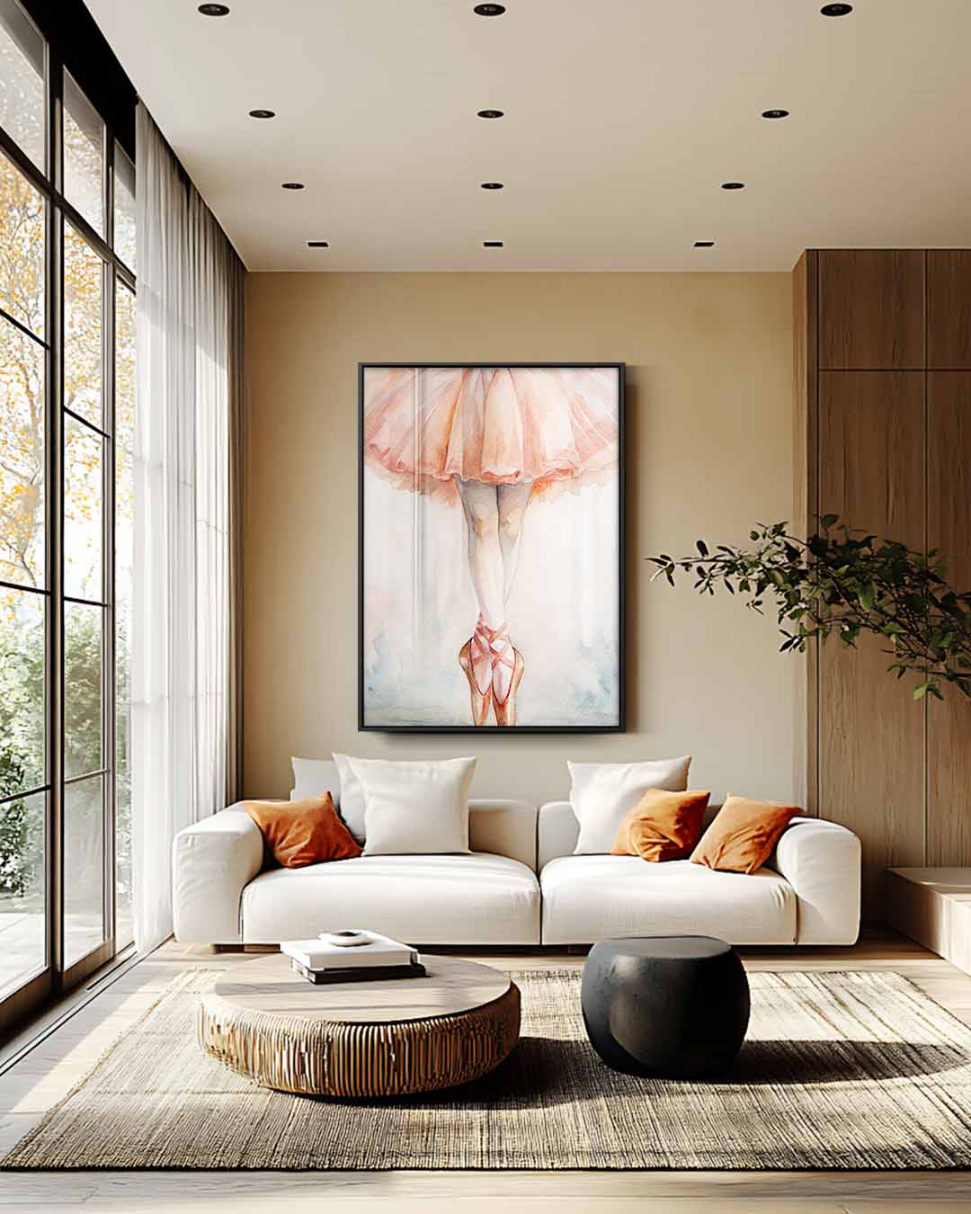 Elegante Ballerina Kunstwerk-canvas-dibond-plexiglas-wanddecoratie-WallArtistic