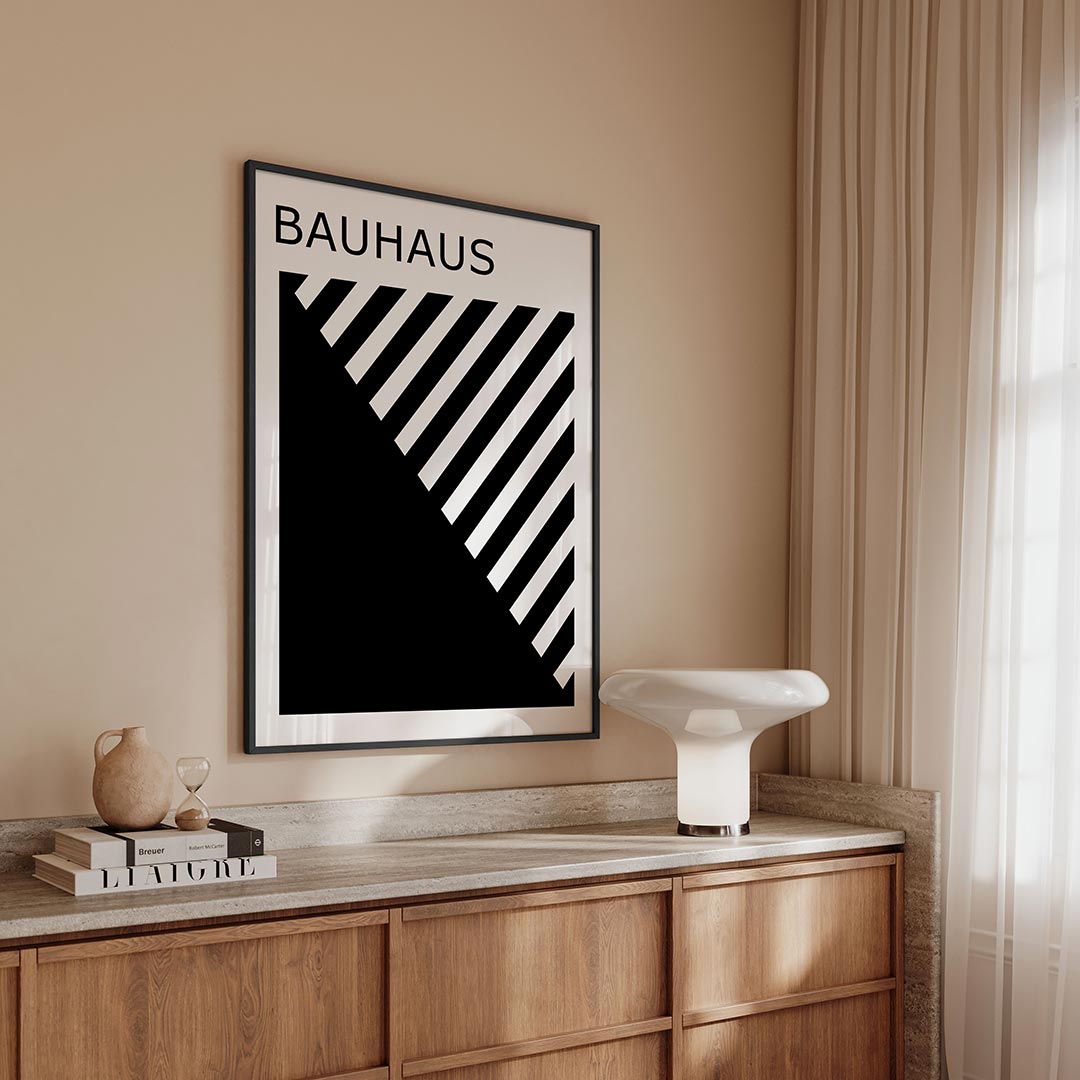 Zwart wit lijnen Poster