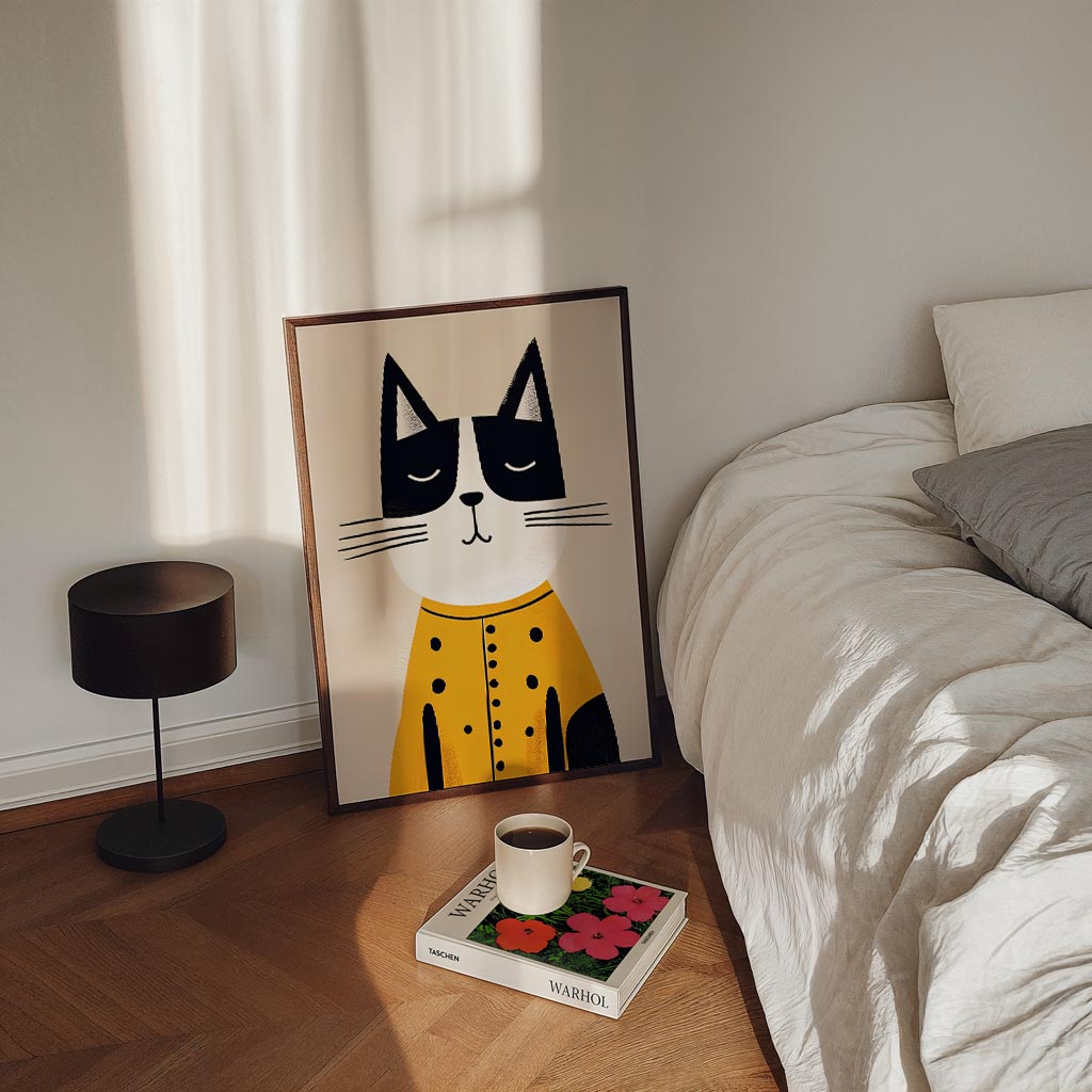 Stijlvolle Kat Illustratie Poster-WallArtistic