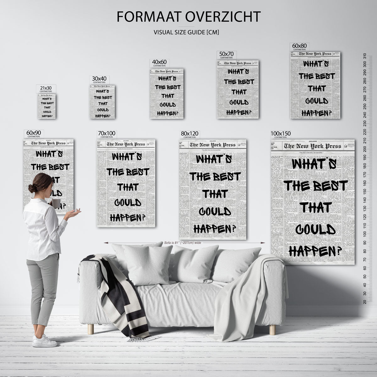 Krant met zwarte tekst Poster
