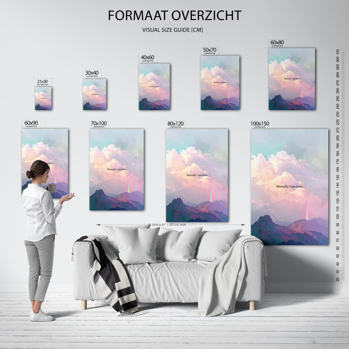 Bergen en wolken Poster