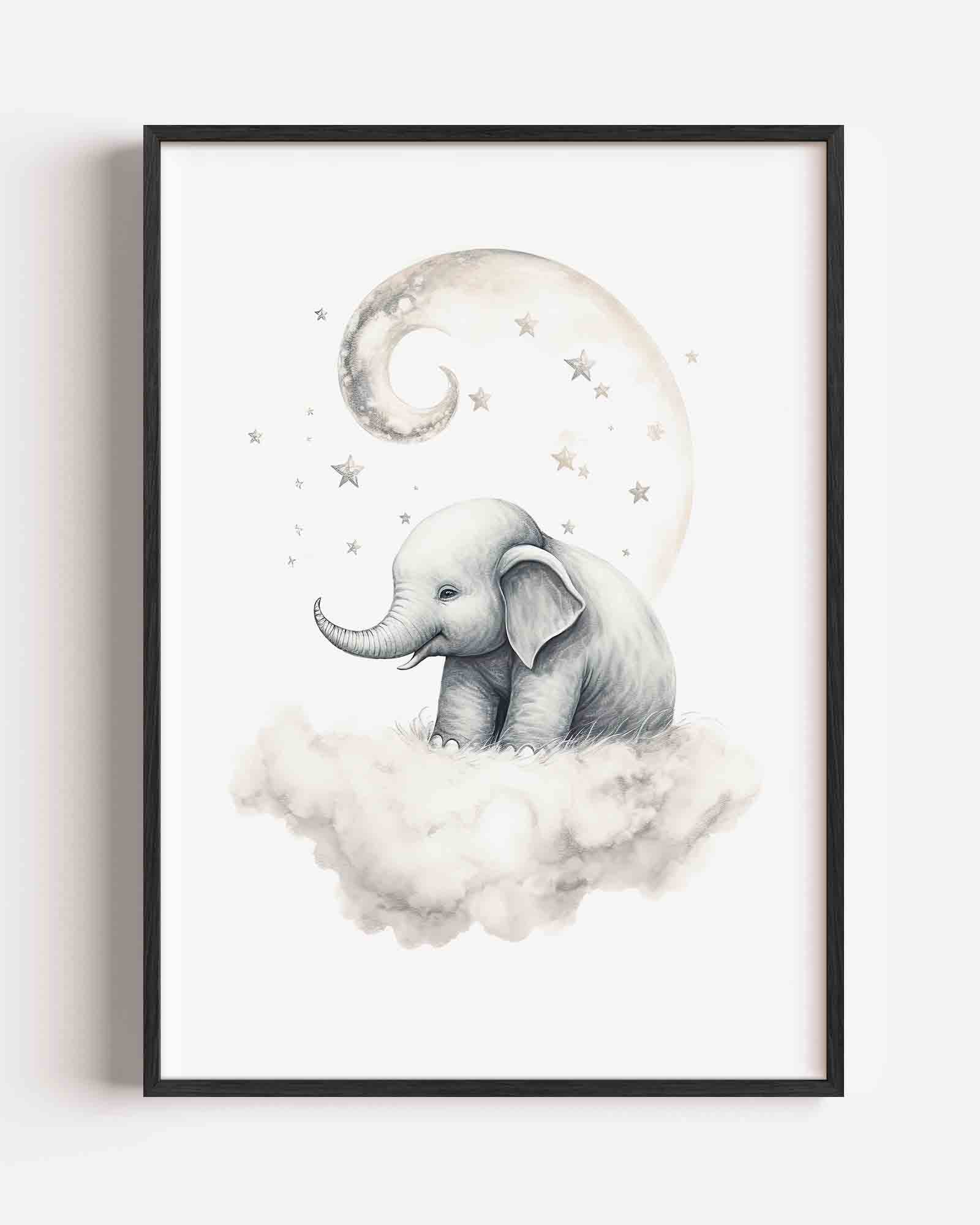 Olifant op wolk Poster