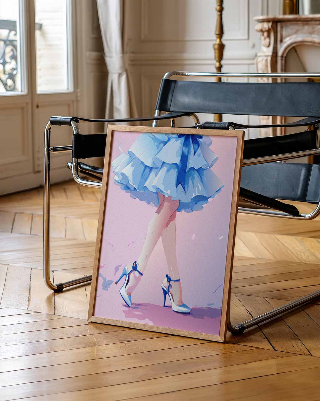 Betoverende Blauwe Jurk Poster-WallArtistic