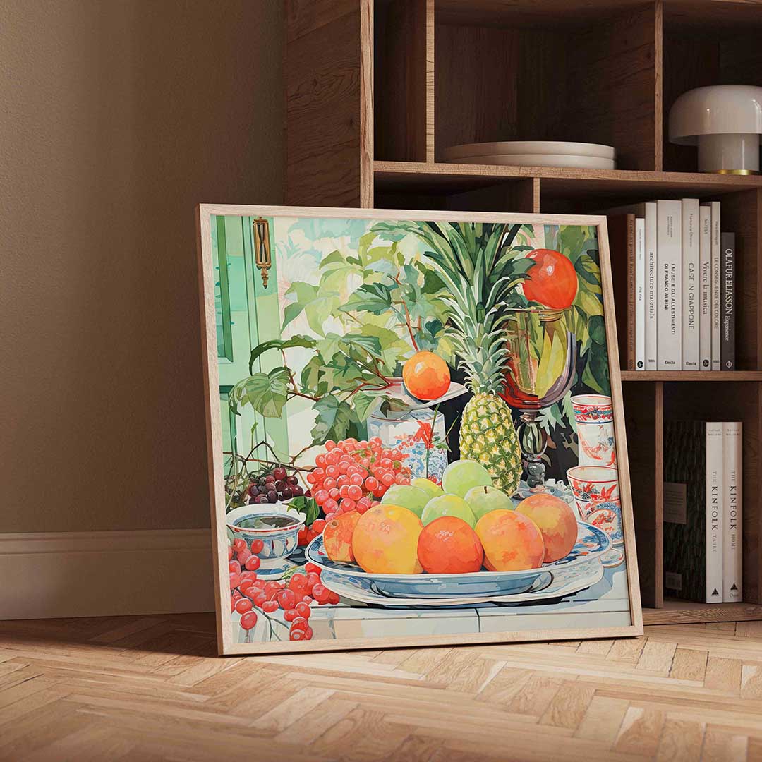 Fruit en servies Poster