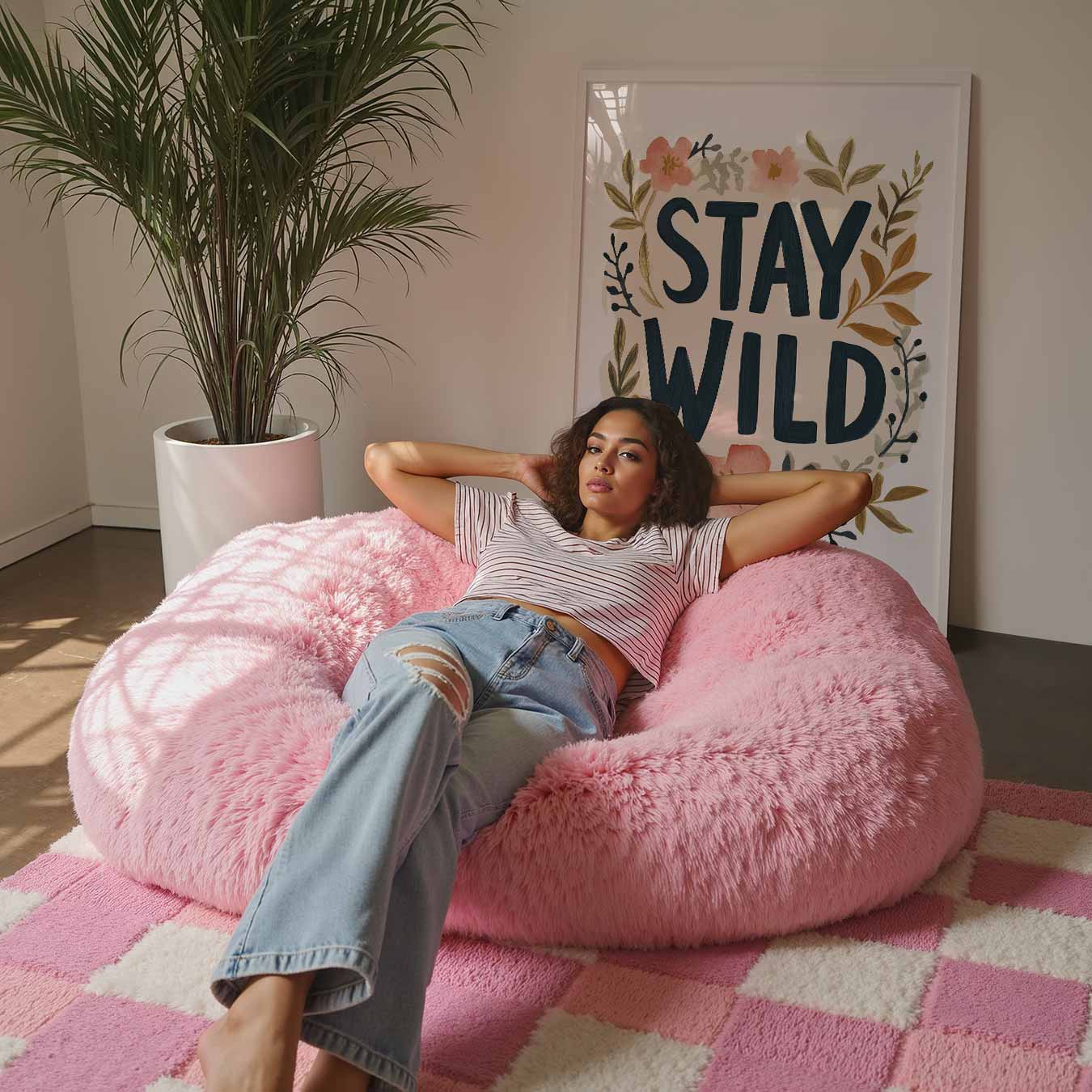 Stay Wild Bloemenposter-WallArtistic