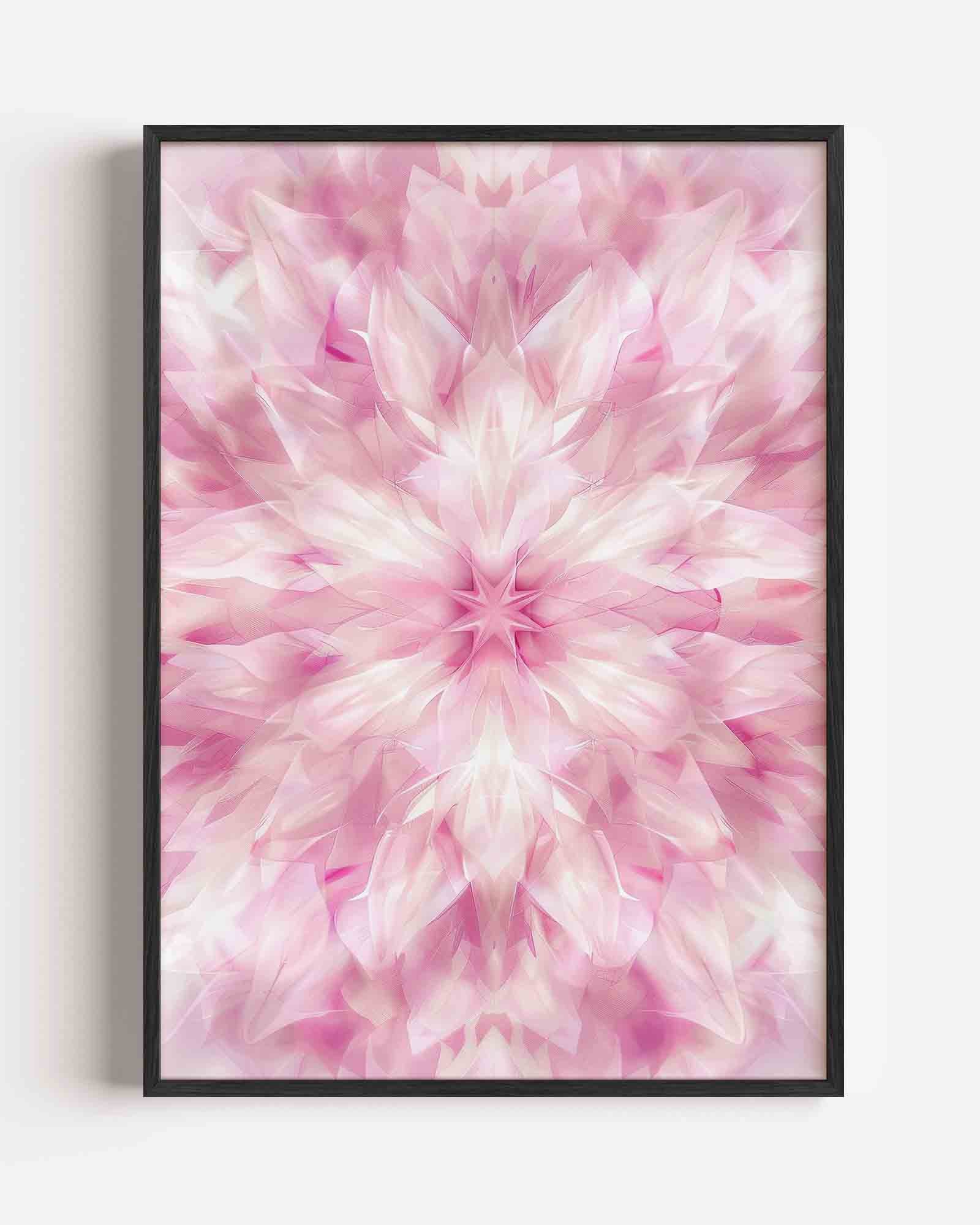 Symmetrische roze bloem Poster