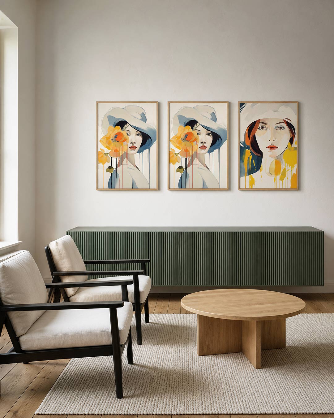 Bloem en hoed Posterset