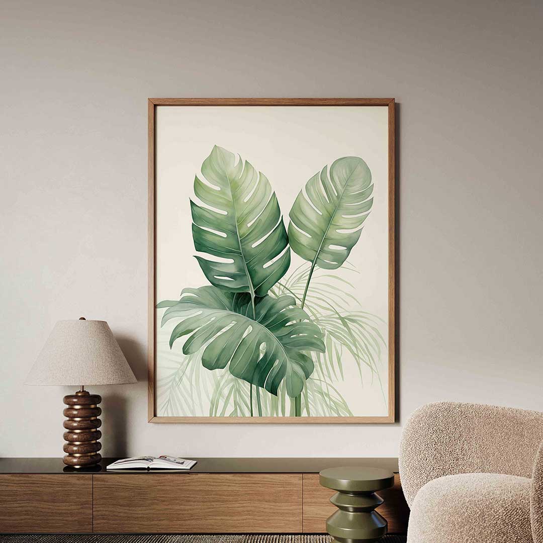 Monstera bladeren Poster