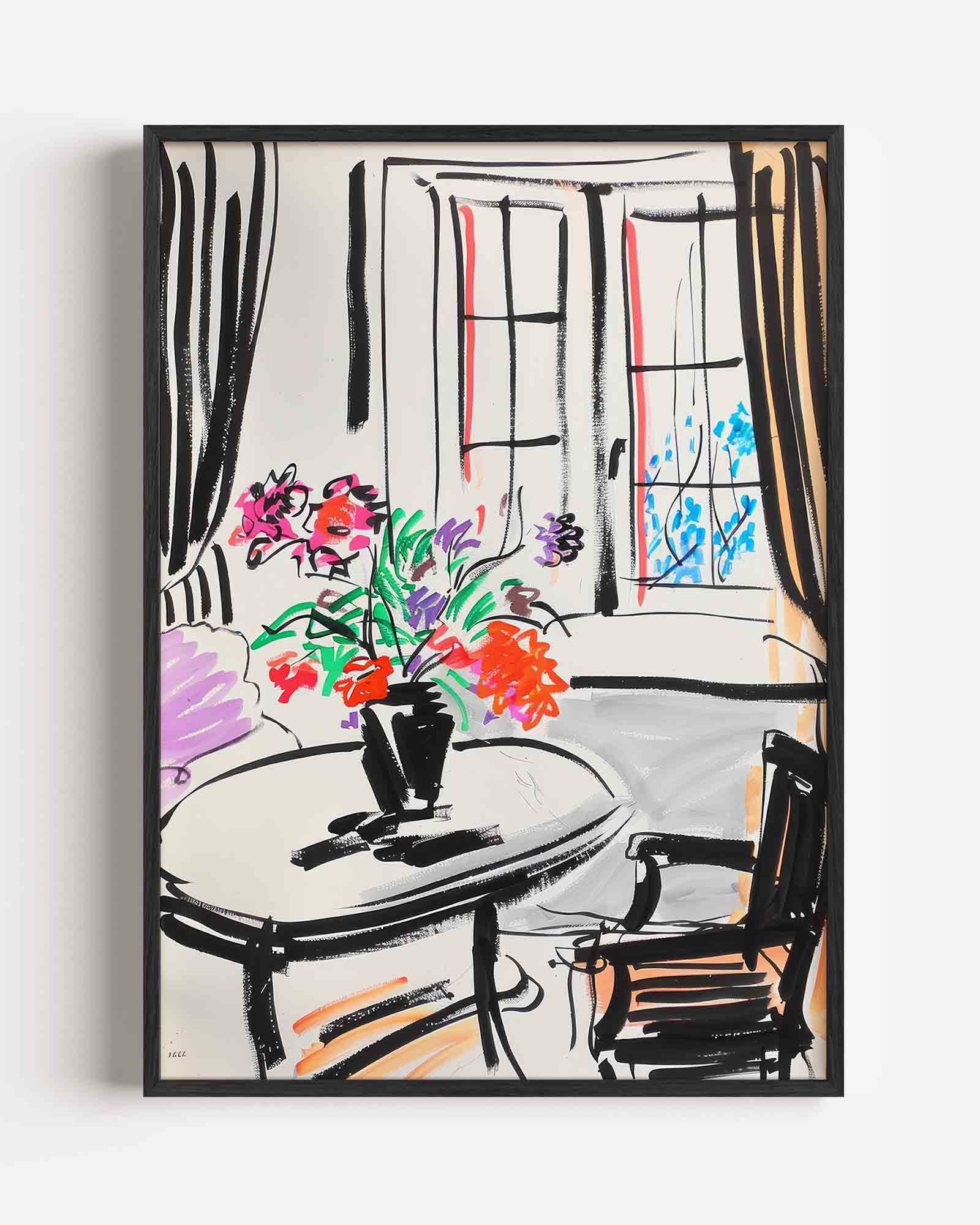 Bloemen op tafel Poster