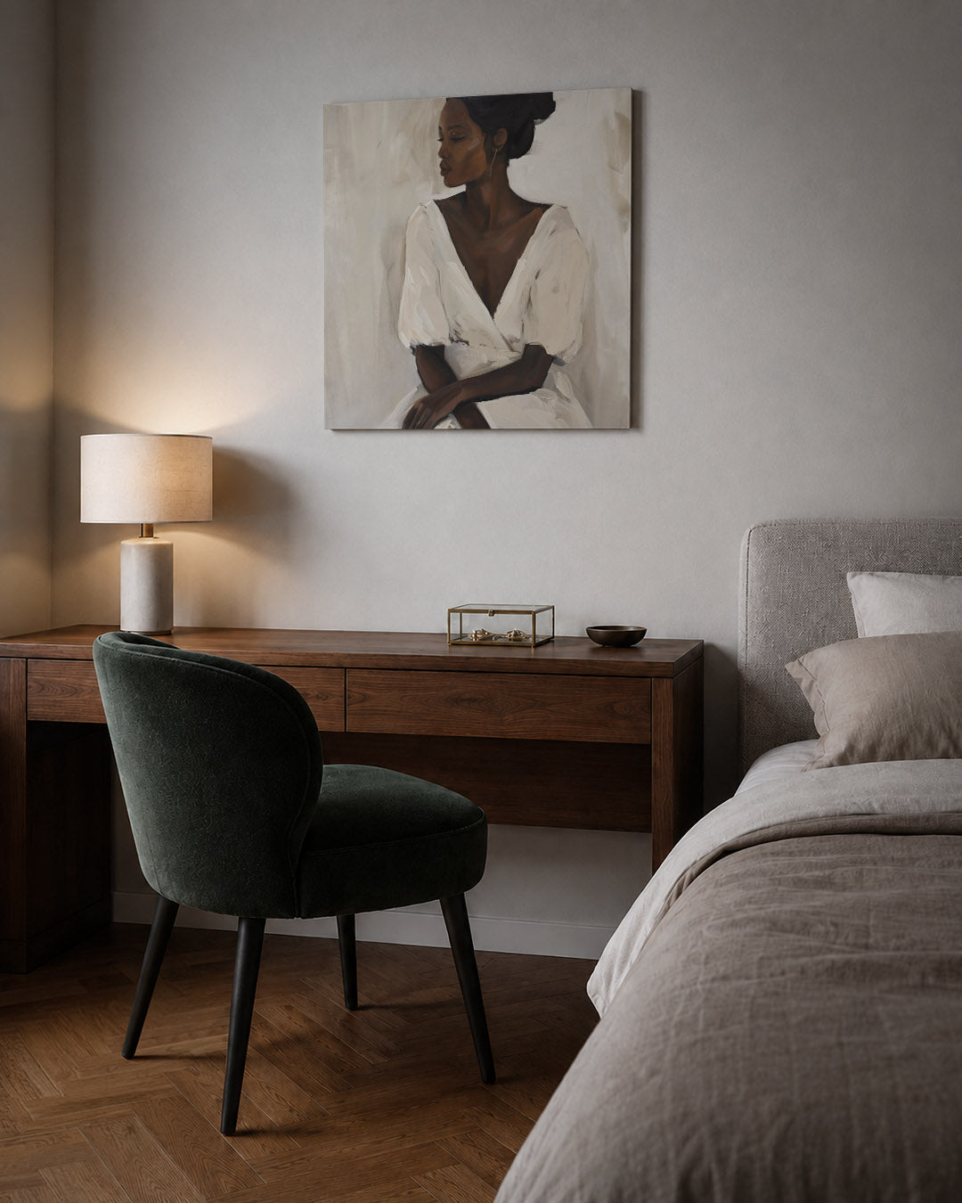 Elegante vrouwelijke pose Kunstwerk