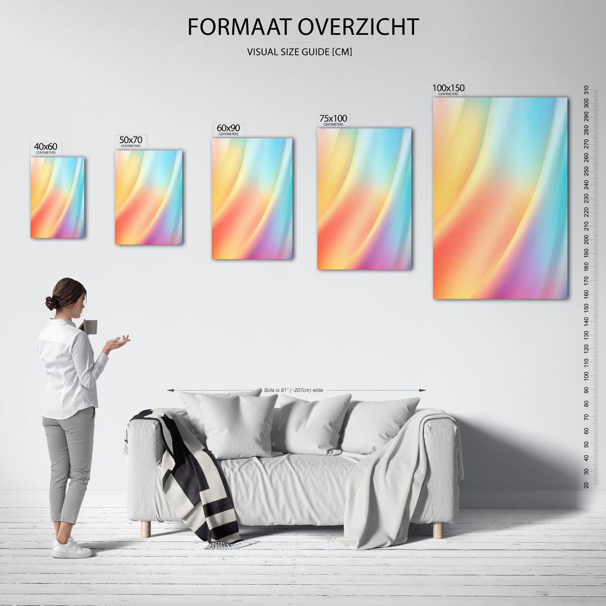 Kleurrijke golfpatronen Kunstwerk