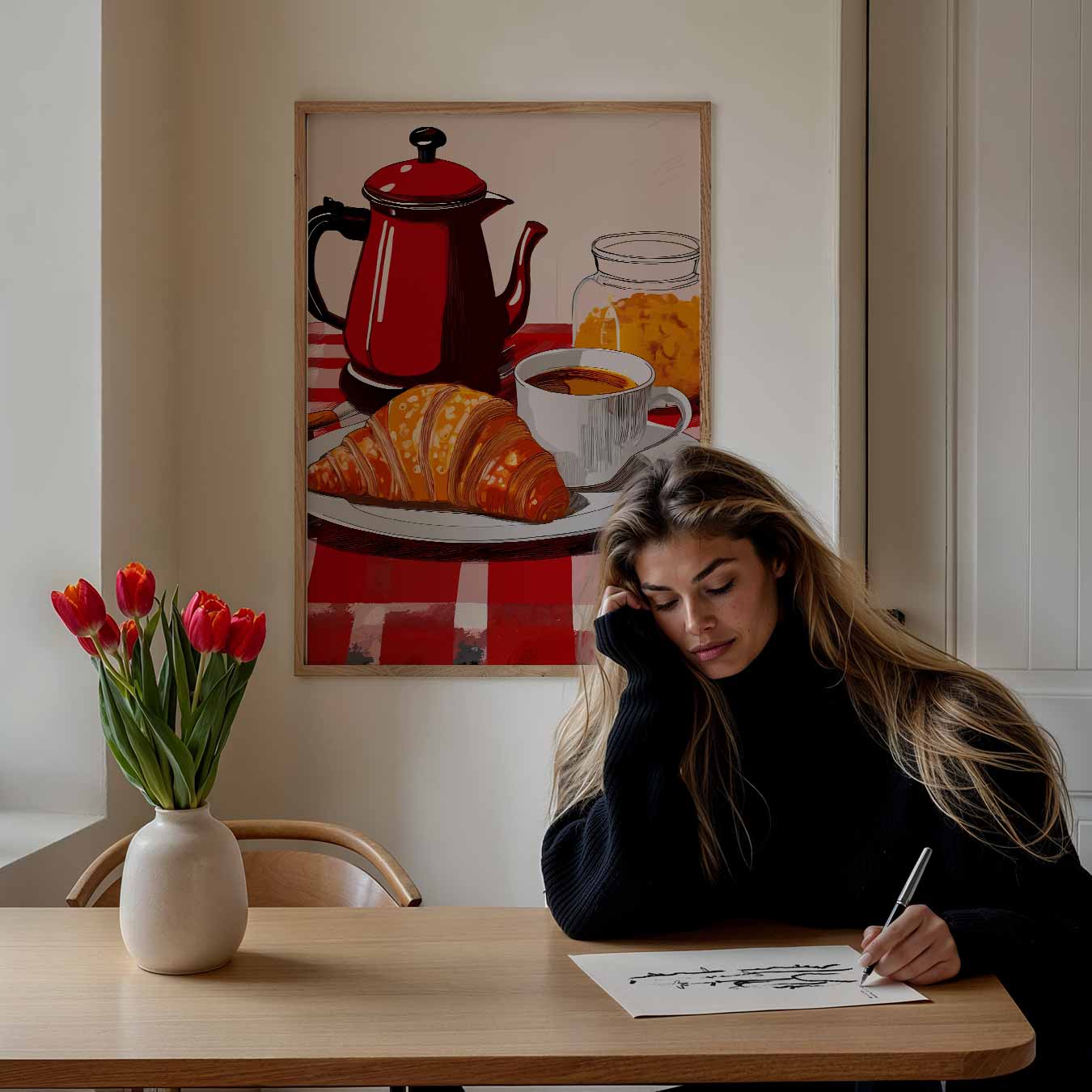 Franse Ontbijt Sfeerposter-WallArtistic