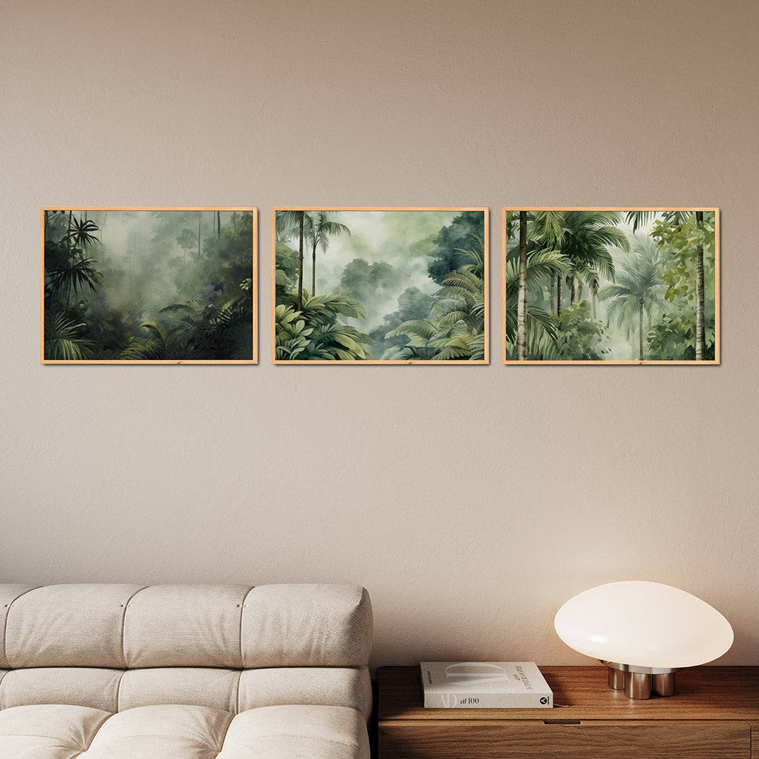 Groene jungle mist Posterset