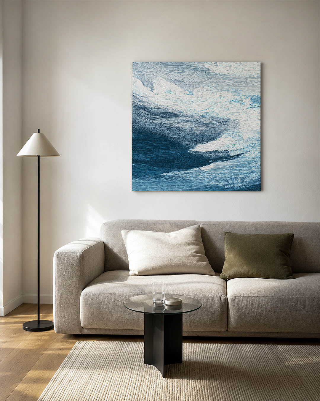 Dynamische blauwe wolken Kunstwerk