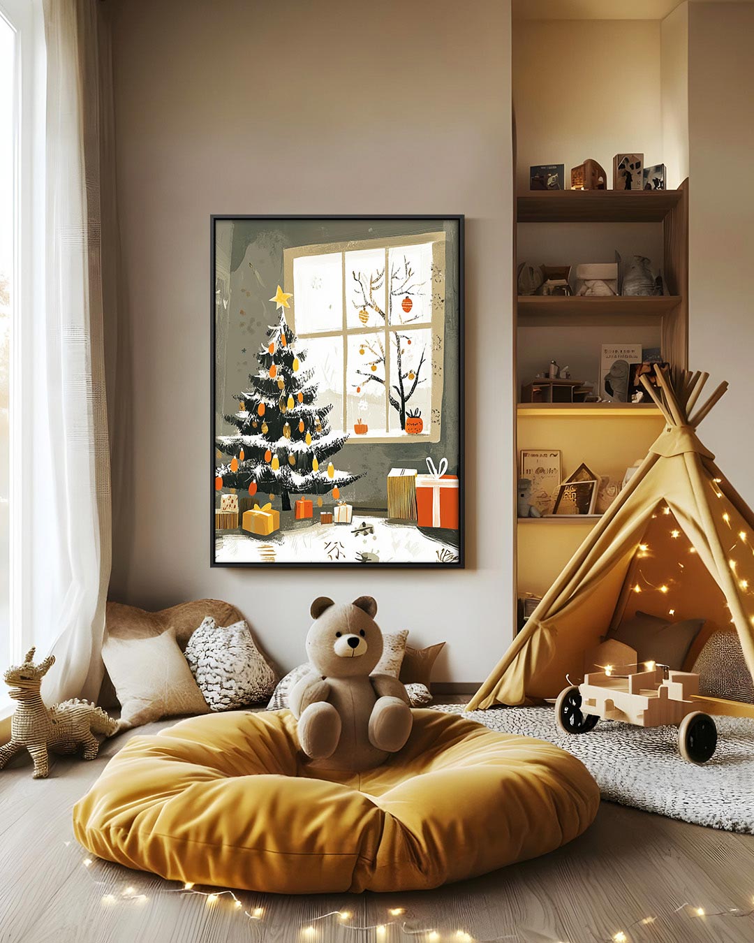 Kerstboom en cadeaus Kunstwerk