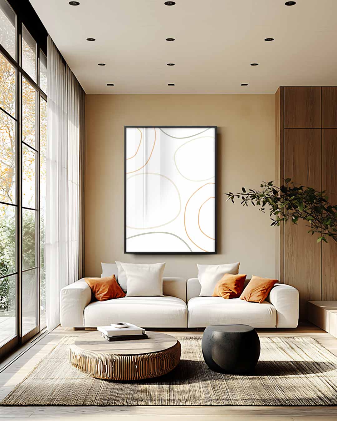 Moderne Minimalistische Cirkelkunst Kunstwerk-canvas-dibond-plexiglas-wanddecoratie-WallArtistic