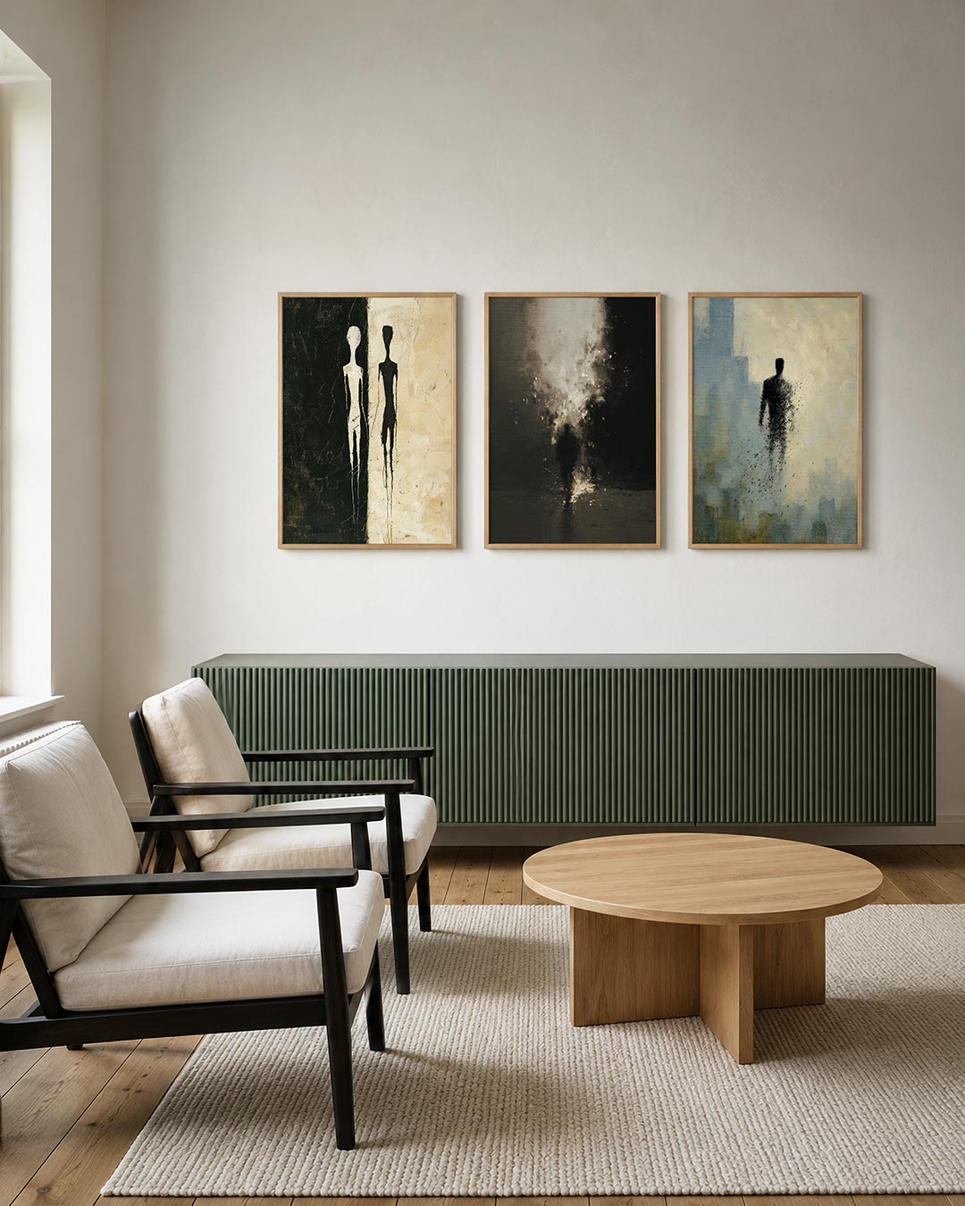 Tegenovergestelde silhouetten Posterset