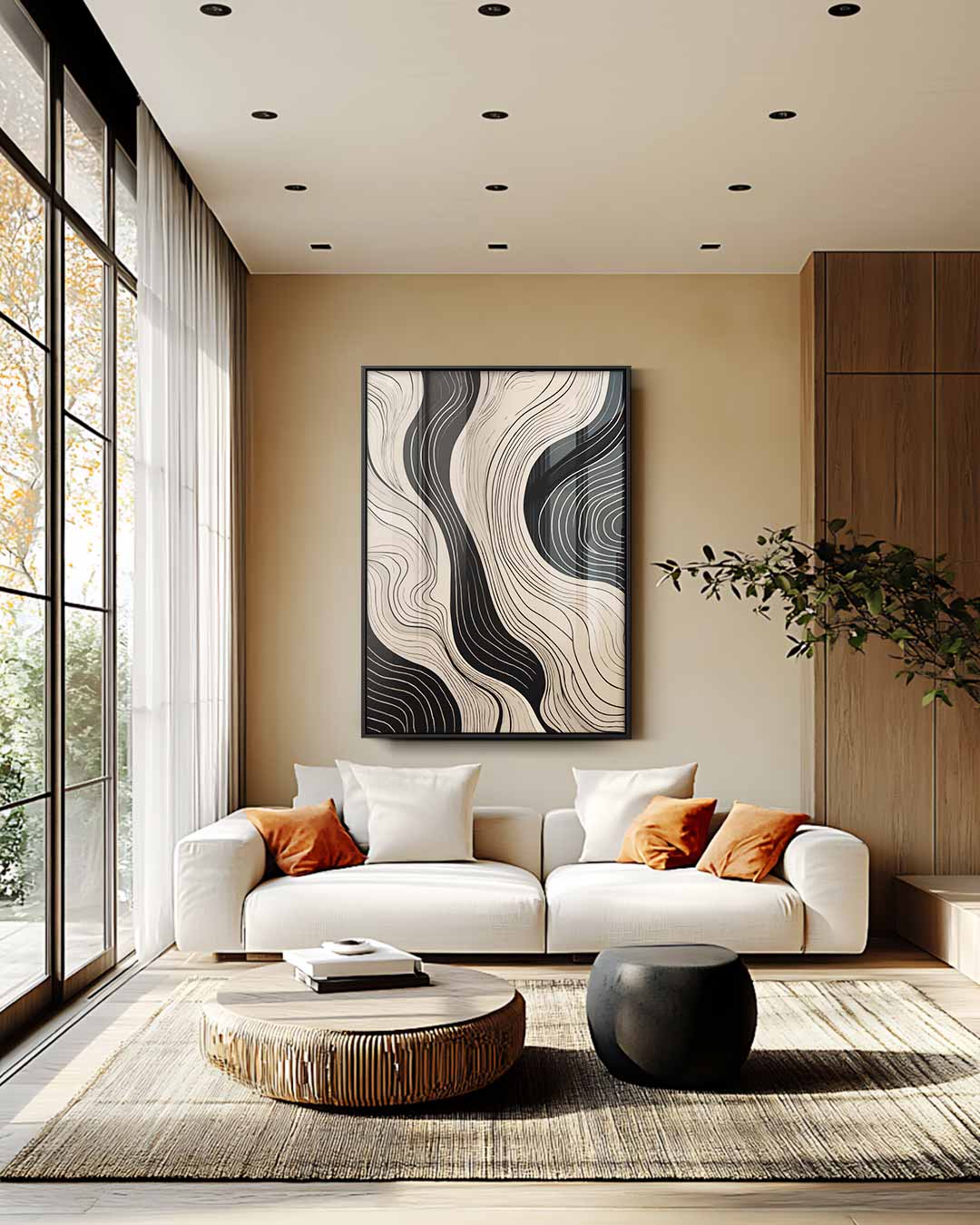 Golvende Lijnen Wanddecoratie Kunstwerk-canvas-dibond-plexiglas-wanddecoratie-WallArtistic
