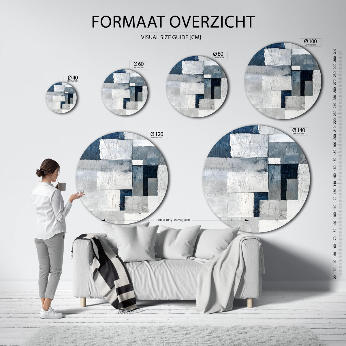 Abstracte vormen Muurcirkel