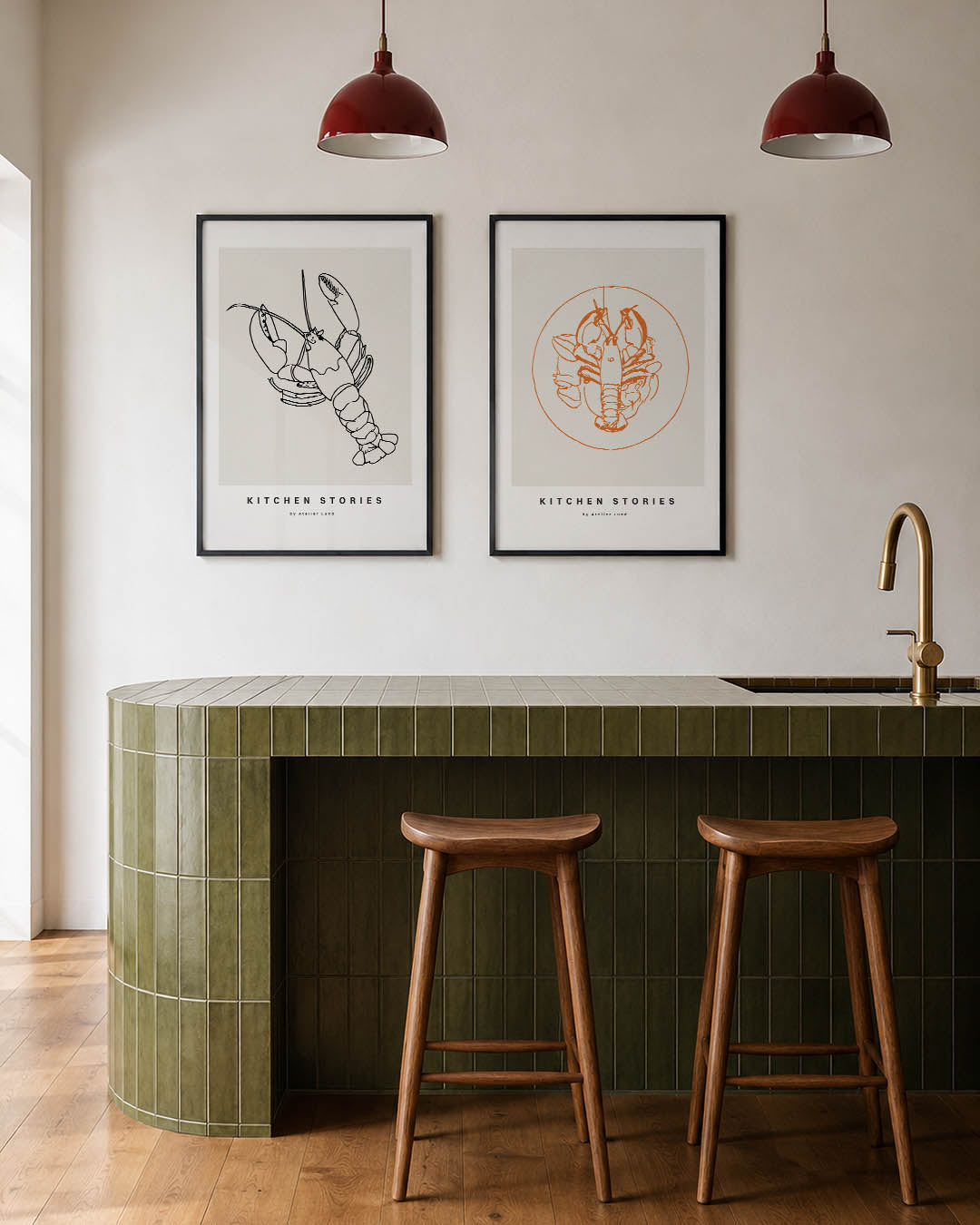 Lijnenspel kreeft Posterset