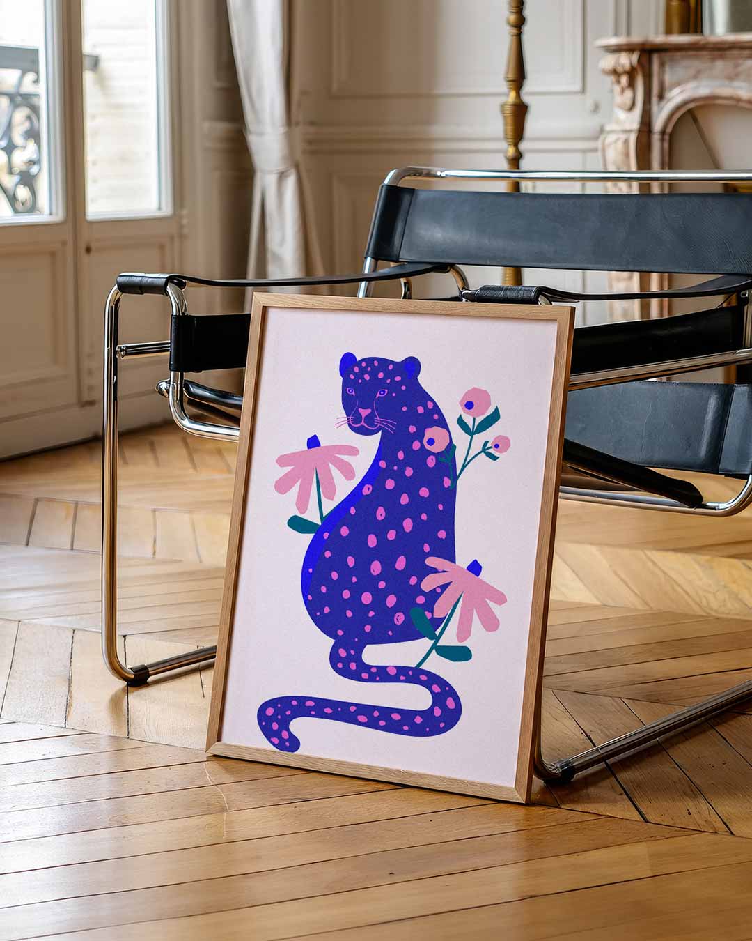 Vrolijke Luipaard Kunstprint Poster-WallArtistic