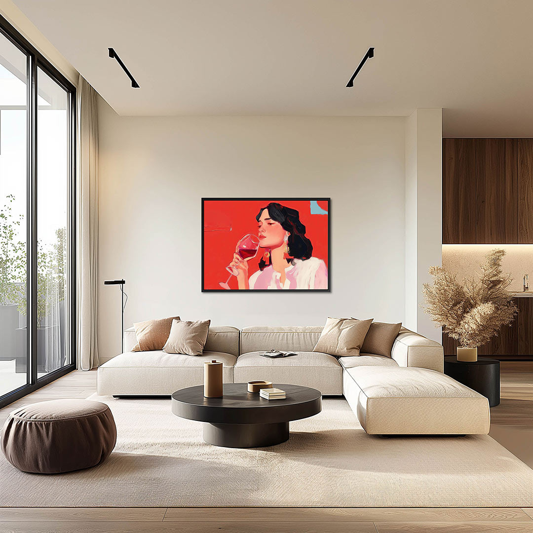 Vrouw met wijnglas Kunstwerk