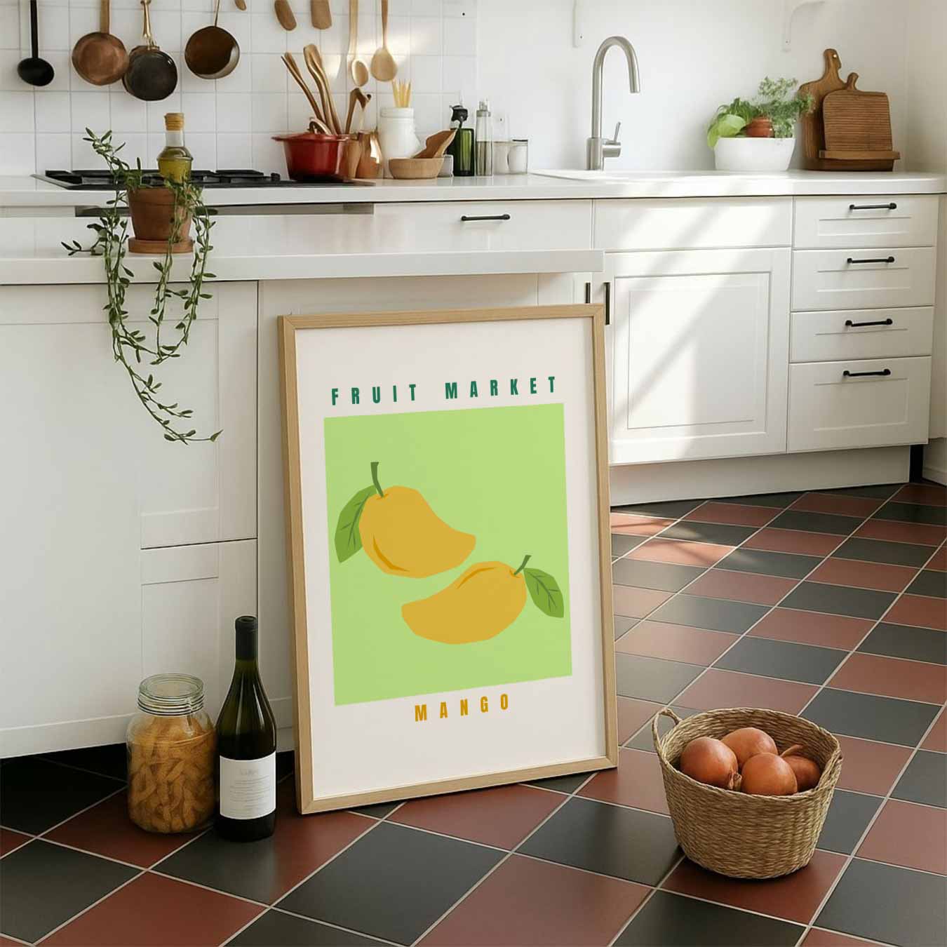 Fruitige Mango Markt Poster-WallArtistic