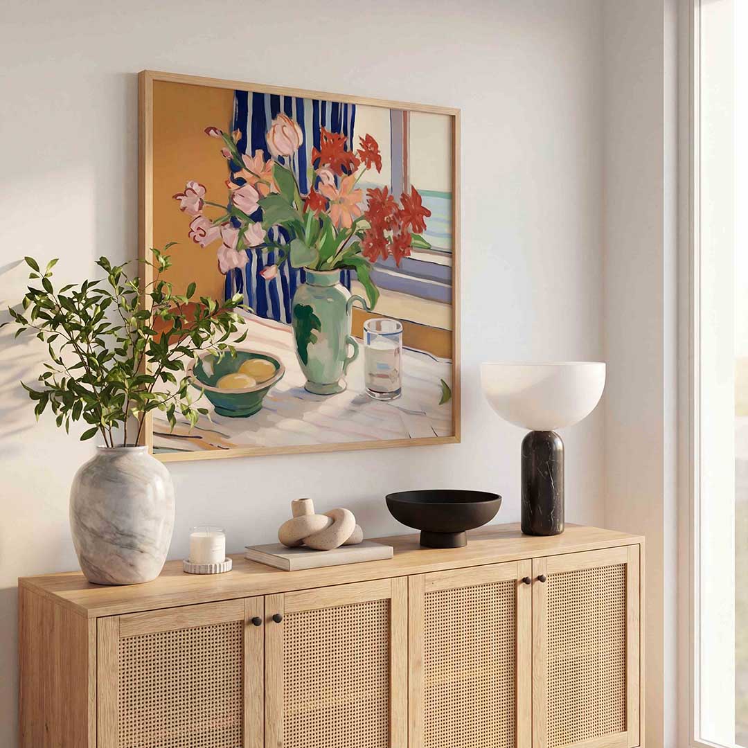 Bloemen in vaas Poster