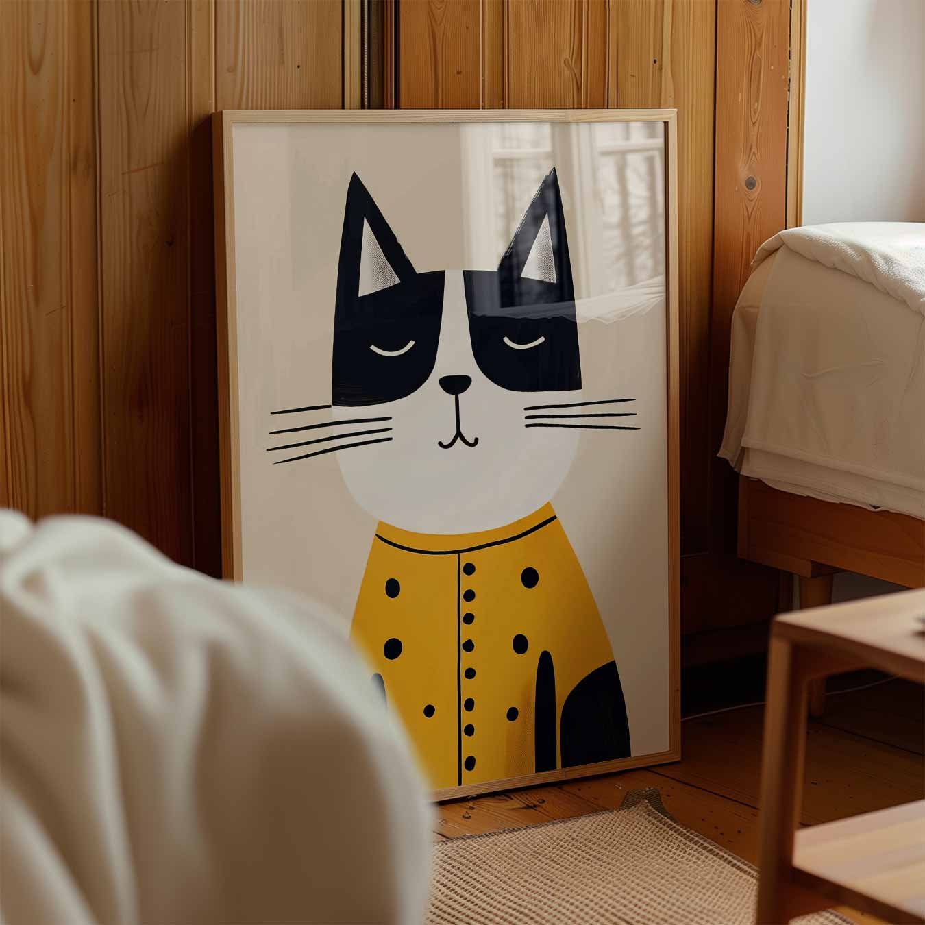 Stijlvolle Kat Illustratie Poster-WallArtistic