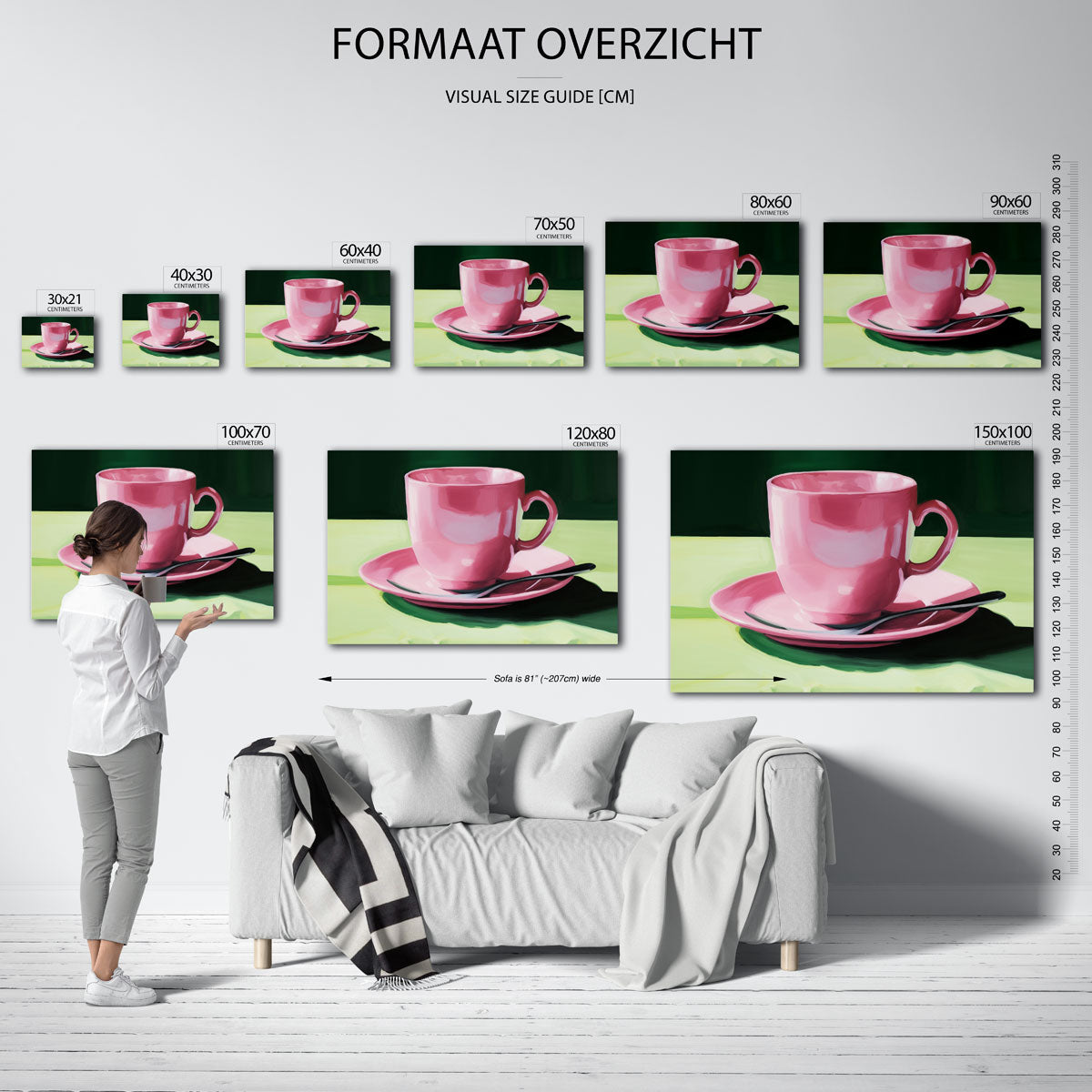 Roze kop en schotel Poster
