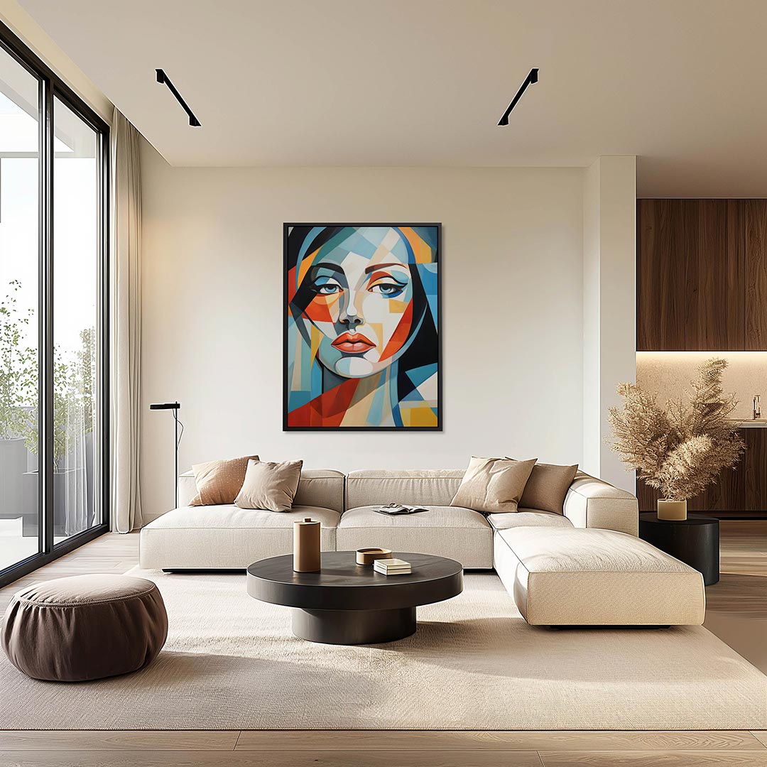 Geometrisch portret Kunstwerk