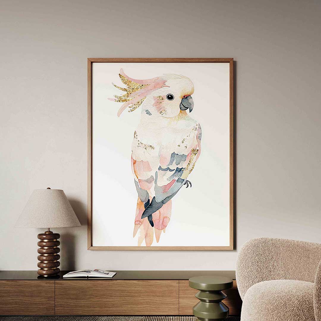 Papegaai met gouden accenten Poster