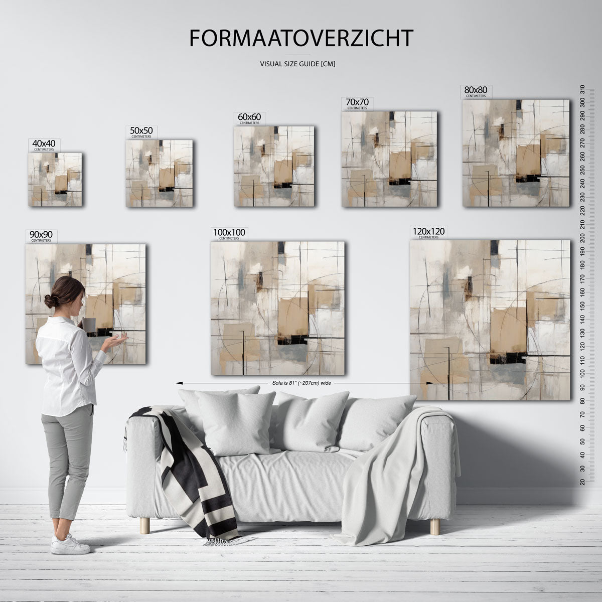 Abstracte lijnen en vlakken Poster