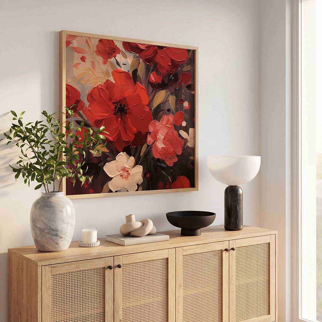 Rode bloemen Poster