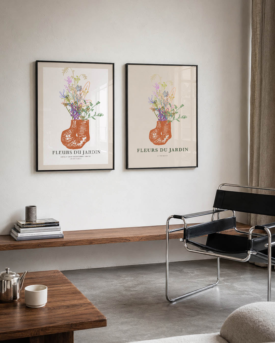 Bloemrijke lijnen Posterset