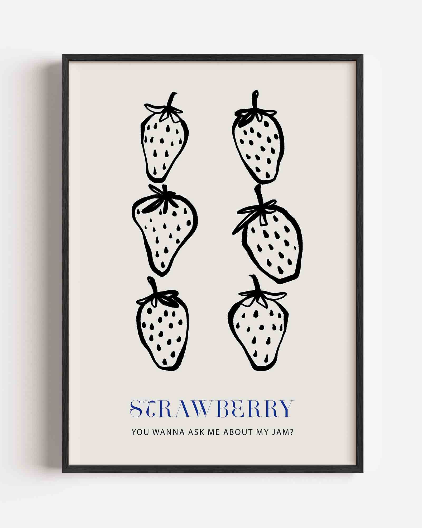 Aardbeien illustratie Poster