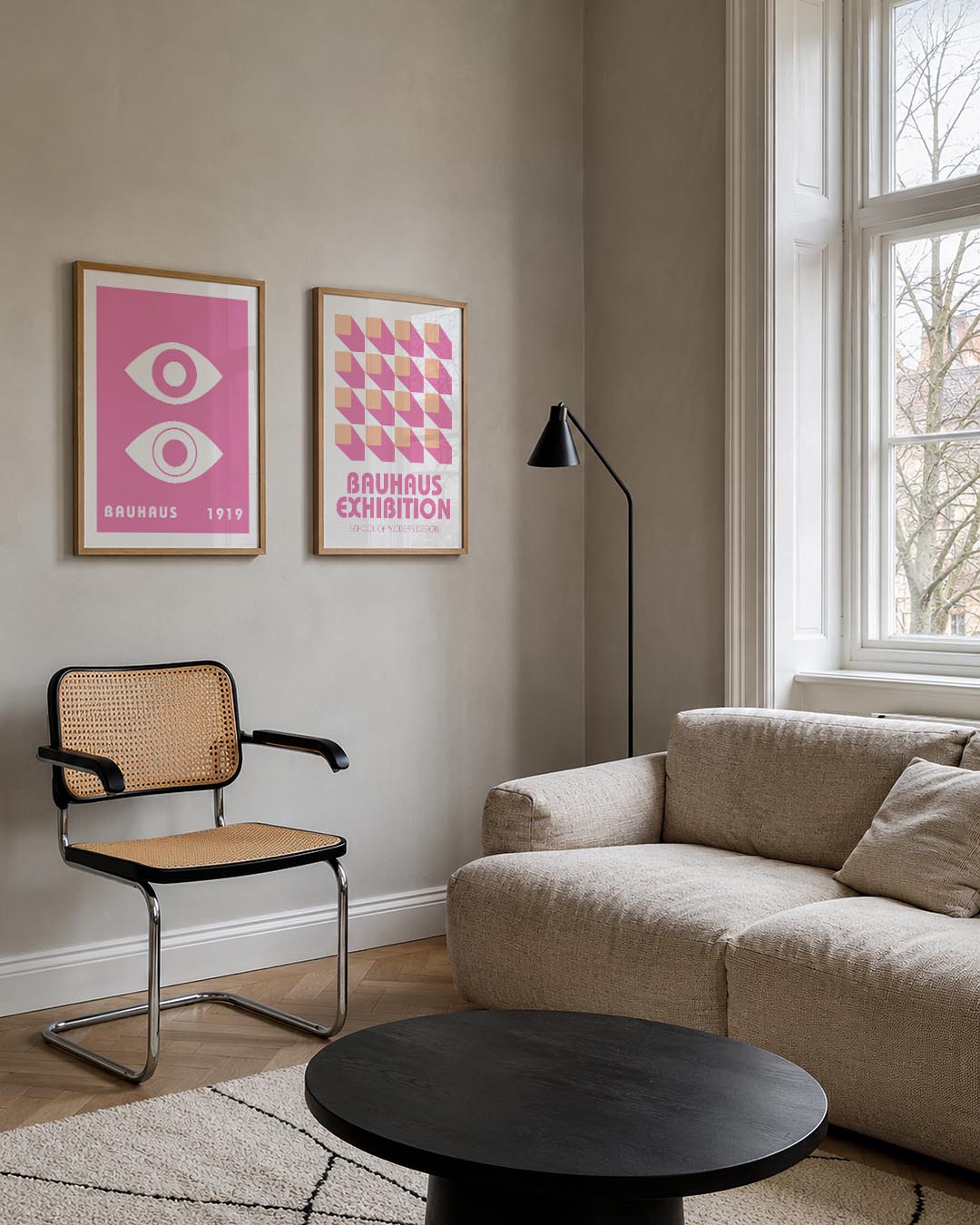 Oogvormen in roze Posterset