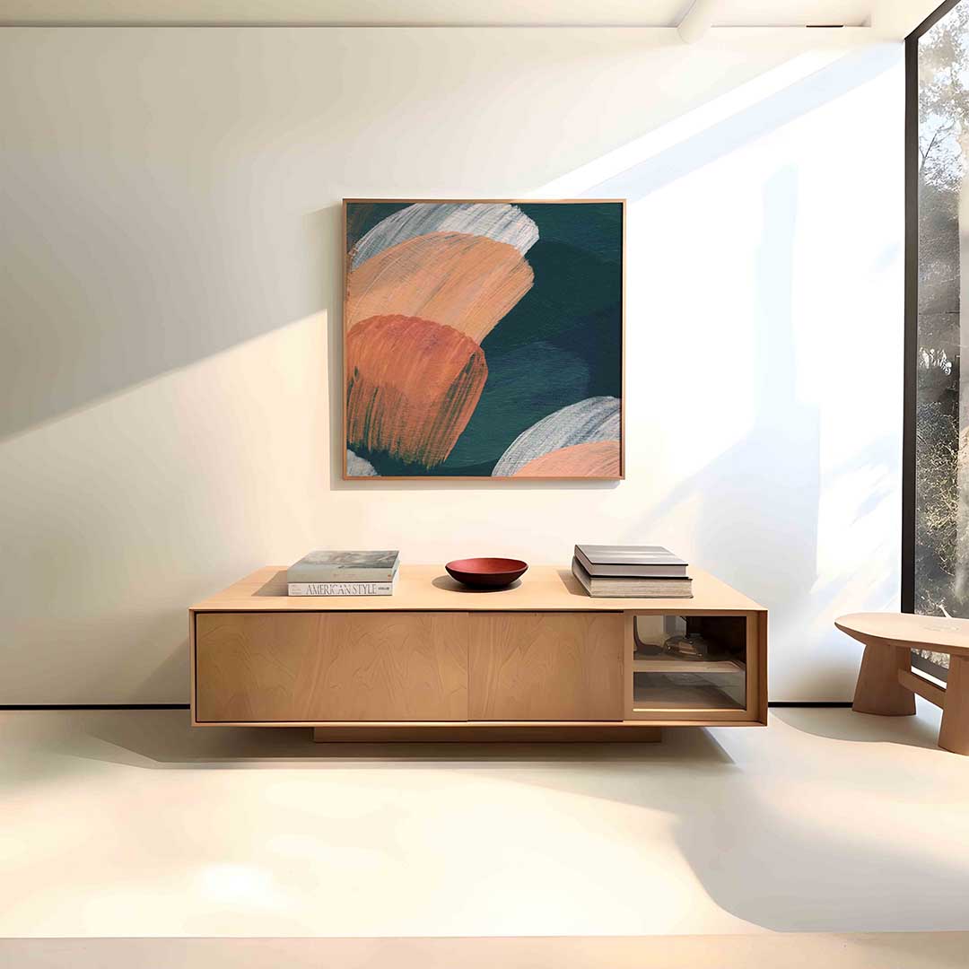 Abstracte penseelstreken Poster