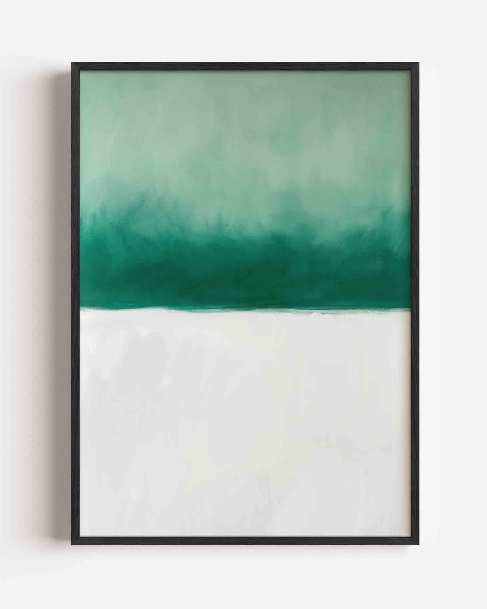 Groene en witte abstracte Poster