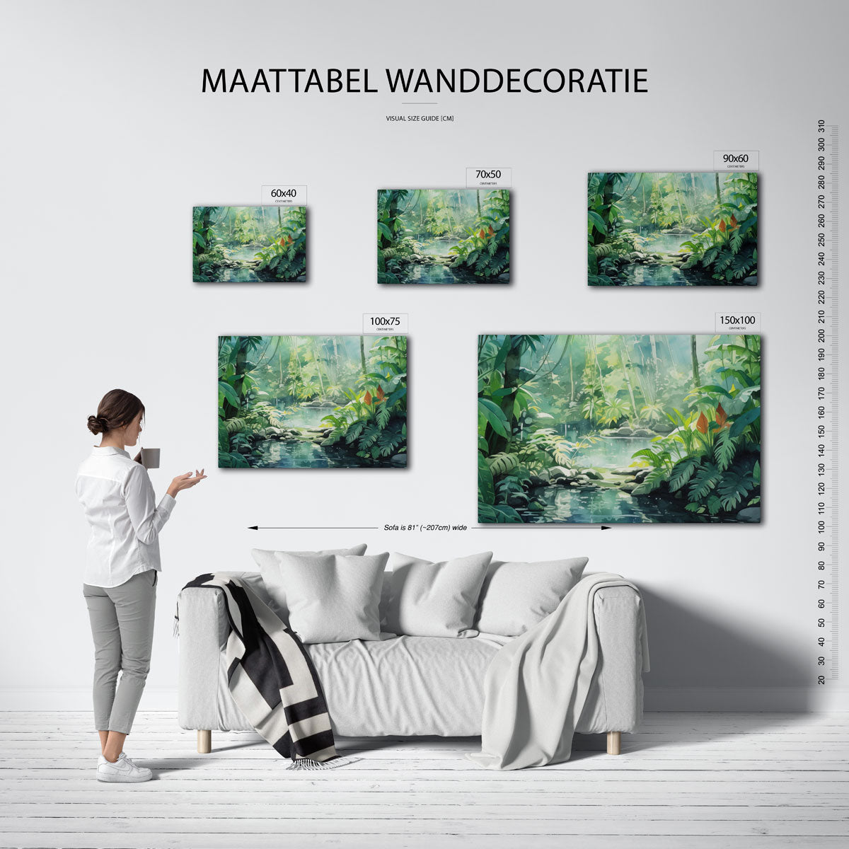 Weelderige jungle Kunstwerk