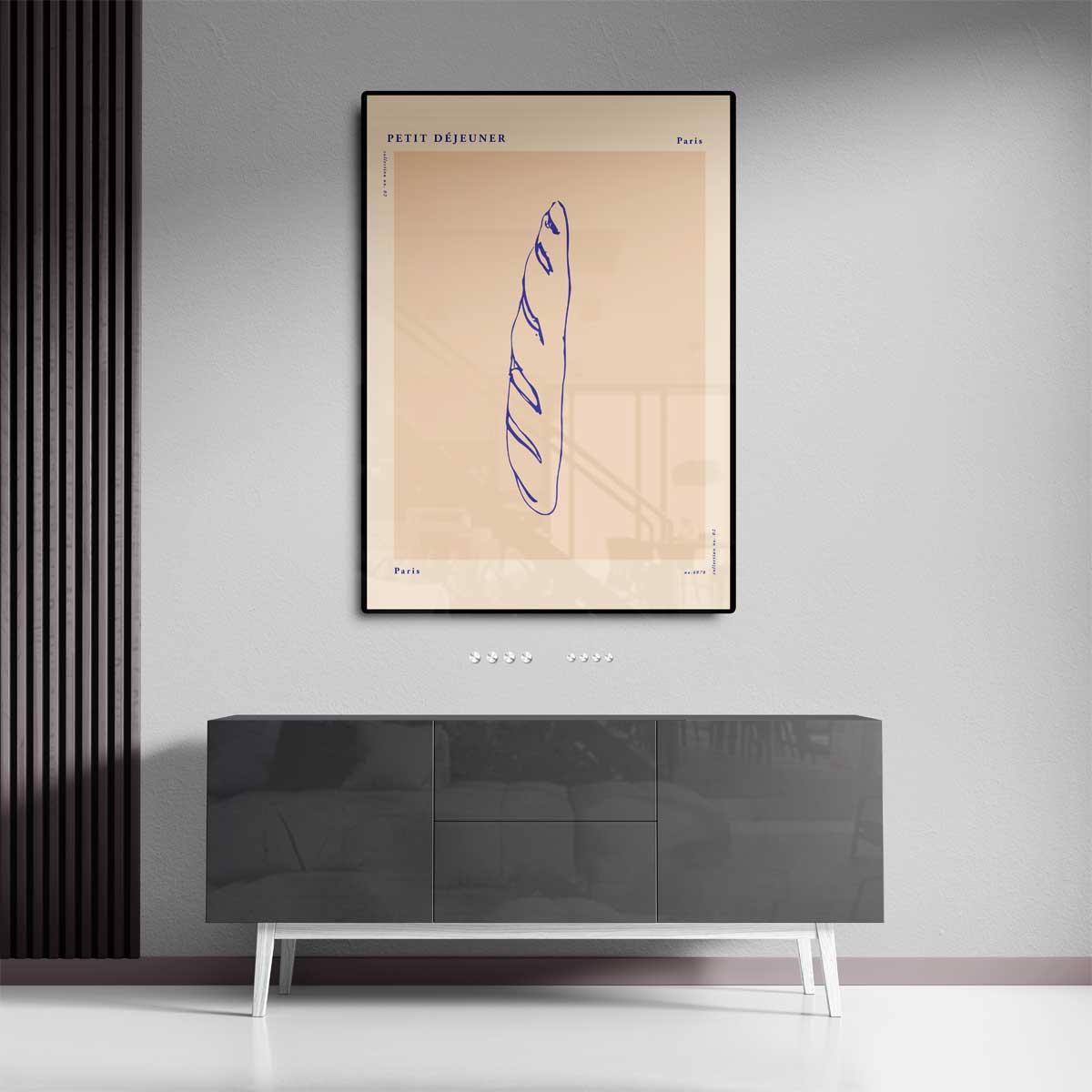 Minimalistische Baguette Illustratie Kunstwerk-canvas-dibond-plexiglas-wanddecoratie-WallArtistic