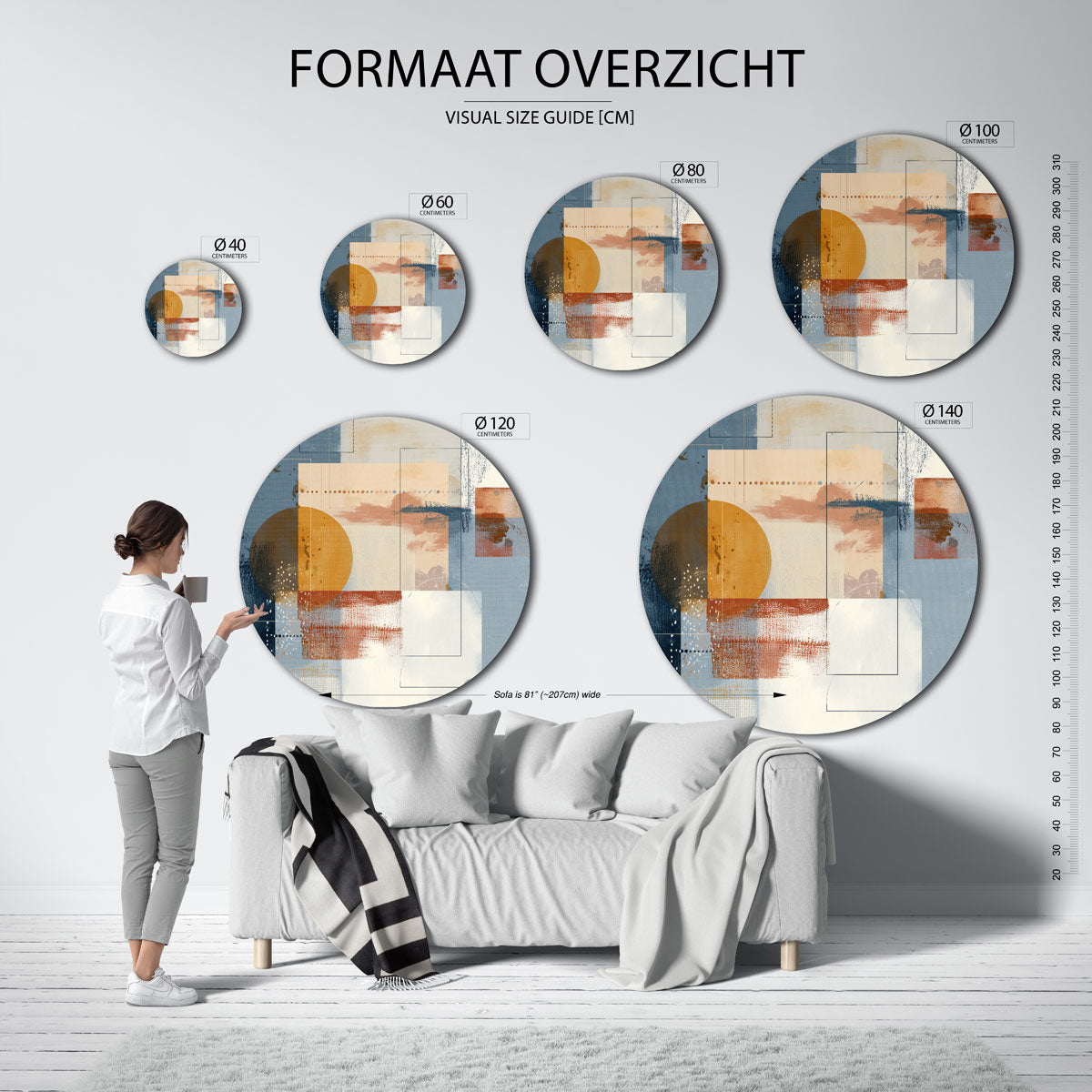 Abstracte vormen Muurcirkel