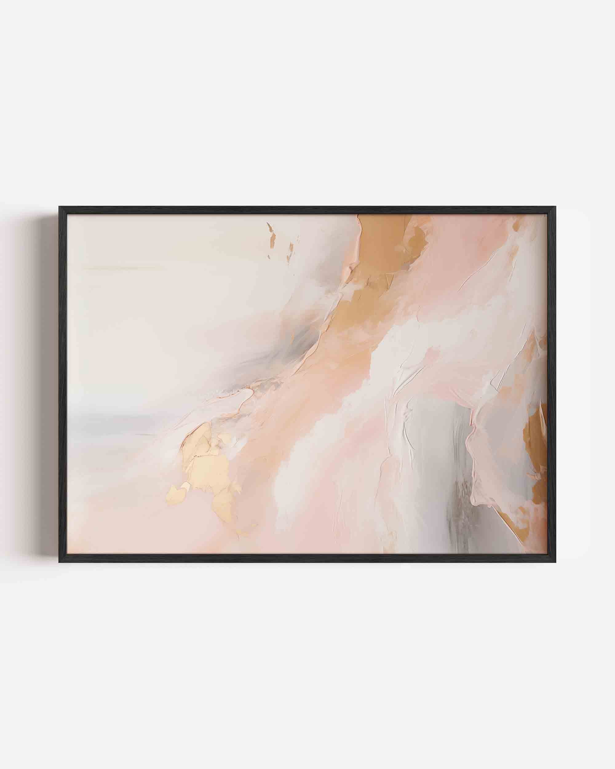 Abstracte beige en roze Poster