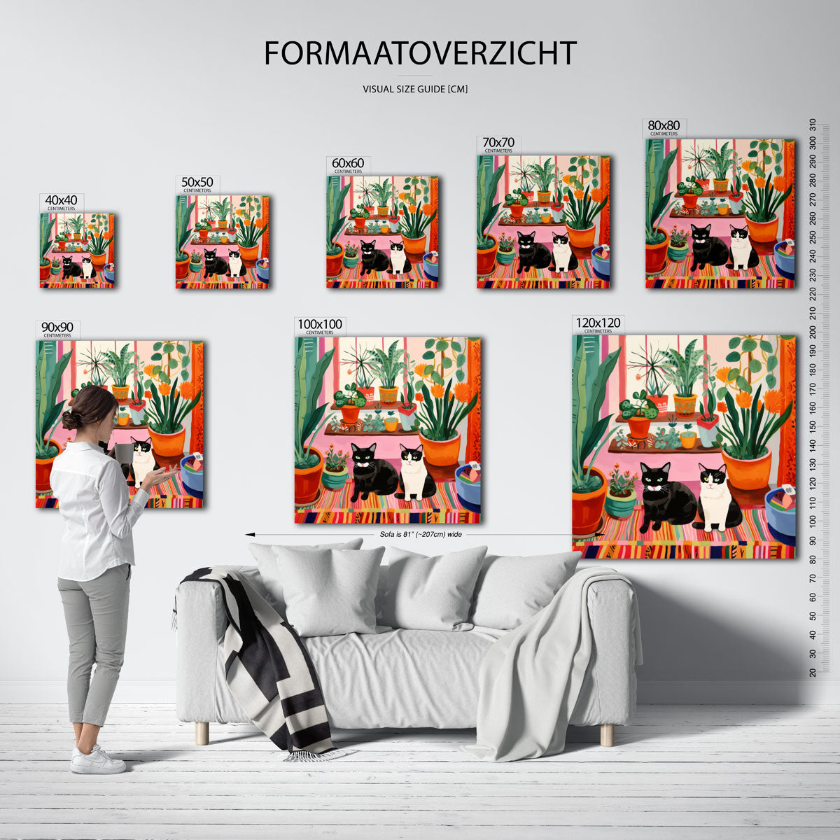 Katten en planten Poster