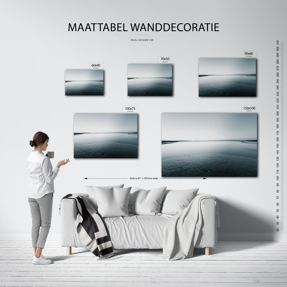 Rustige waterlandschap Kunstwerk