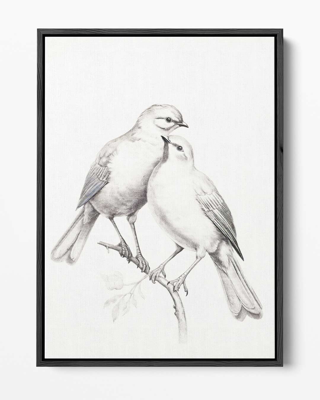 Romantische Vogelschets Kunstwerk-canvas-dibond-plexiglas-wanddecoratie-WallArtistic